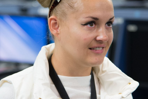Елена Серова на тренировках в Центре Джонсона NASA. Ноябрь 2012 года